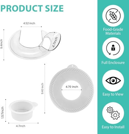 Pouring Shield and Mixer Bowl Cover Compatible with Kitchenaid 6-7QT Bowl-Lift Stand Mixers Accessories and Attachments, Splatter Guard for Stainless Steel Mixer Bowl to Prevent Spilling - size: For 6-7QT Mixer