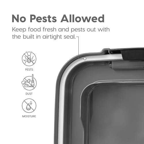 IRIS USA 30 lbs & 11 lbs Combo Airtight Dog Food Storage Container, Stackable Treat Box, 2-Cup Scoop, Wheels, Keep Fresh, Easy Mobility, Dark Gray - color: Dark Gray