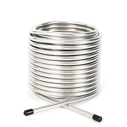 Stainless Steel Cooling Coil Pipe, Stainless Steel Tubing Coil, Double-Layer Immersion Wort Chiller, Beer Brewing Tubing Coil for Home Brewing