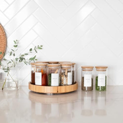 Minimalist Spice Labels for Glass Jars - 142 Spice Jar Labels Preprinted Waterproof, White Rectangle Herb Stickers, Seasoning Herb Containers Kitchen Pantry Organization - style: Minimalist Spice Labels