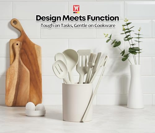 Wagensteiger Light Gray Silicone Tongs : Easy grip Design with Heat Resistant, Non-stick Cookware Safe, BBQ Grill Tool for Flipping Grabbing Serving, Lightweight Structure (11.42 inch Long) - size: 11.42 inch Long