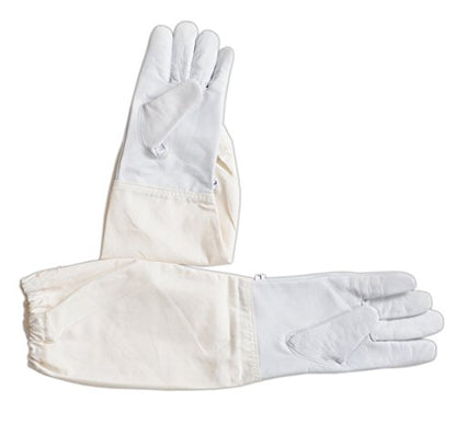 Goatskin Leather Beekeeper's Glove with Long Canvas Sleeve & Elastic Cuff. Keystone thumb and dexterity (X-Large) - size: X-Large (Pack of 1)