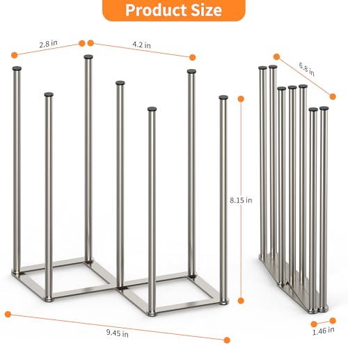 KORRTFID Foldable Bottle Drying Rack, Baby Bottle Drying Rack, Collapsible Cup Draining Holder, Retractable Reusable Storage Bag Dryer with Non-Slip Bottom - Stainless Steels (Silver) - color: Silver