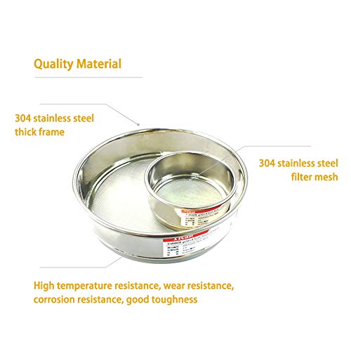 φ10×4.5cm 40 Mesh 304 Stainless Lab Sieves Economy Test Sieve 304 Stainless Steel Wire Cloth（0.45mm） - size: φ10×4.5cm 40 Mesh(0.45mm)
