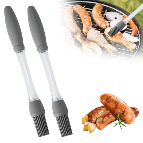 Silicone Oil Brush Basting Pastry Brush for BBQ Grilling Baking, 2025 New Heat Resistant Spread Oil Butter Sauce for Cooking, for Kitchen Gadget Home Outdoor Use (2 Pcs) - color: 2 Pcs