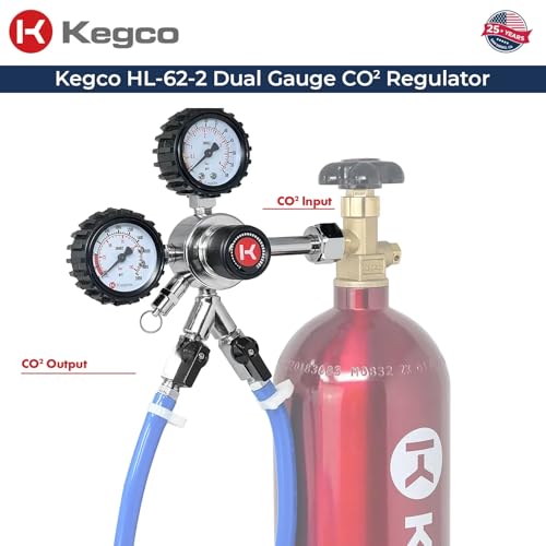 Kegco Premium Commercial Grade Dual Gauge Two Product CO2 Draft Beer Regulator