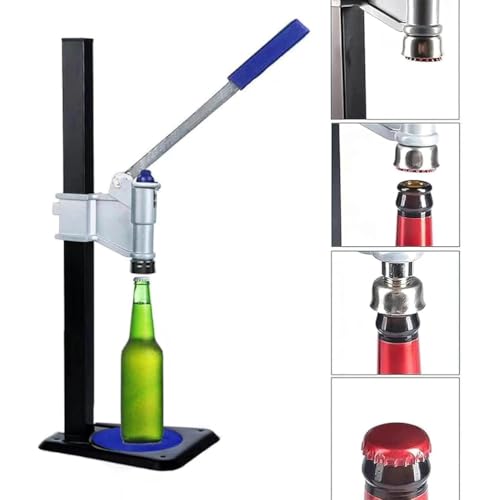 Beer Bottle Capping Machine, Manual Beer Bottle Capper with Non-Slip Base and Protective Sleeve, High-Efficiency Capping and Adjustable Capping Height, for Perfume Bottles, Plastic Cap