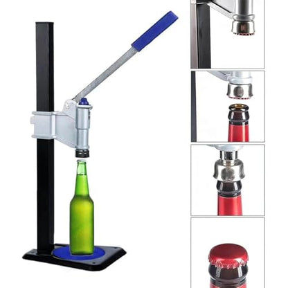 Beer Bottle Capping Machine, Manual Beer Bottle Capper with Non-Slip Base and Protective Sleeve, High-Efficiency Capping and Adjustable Capping Height, for Perfume Bottles, Plastic Cap