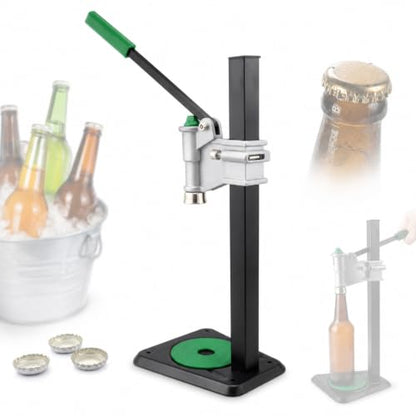 Adjustable Bench Lever Bottle Capper, Metal Press Bottle Sealing Tool, Manual Bottle Closure Device for Home Brewing, Soda & Craft Beverage Bottling