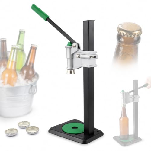 Adjustable Bench Lever Bottle Capper, Metal Press Bottle Sealing Tool, Manual Bottle Closure Device for Home Brewing, Soda & Craft Beverage Bottling