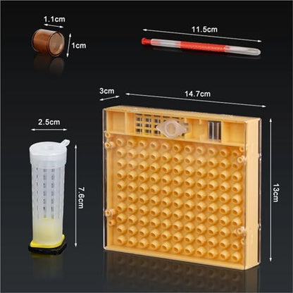 Bee Rearing Kit 1Set Apiculture Kit Queen Bee Rearing Plastic Graft Larva Pen Hair Roller Cage Cell Protection Beekeeping Tool Supplies for Beginners and Bee Keeper(Kit 2) - color: Kit 2
