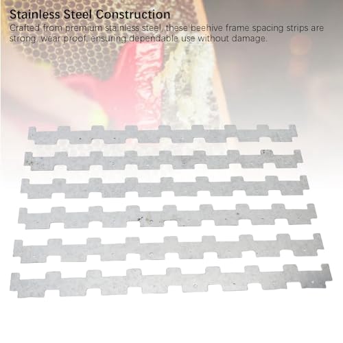 10PCS Beehive Frame Strips Spacers, 14.57 X 1.18in Stainless Steel Bee Hive Box Spacing Tool, Nest Frame Card Strip for Beekeeper Beekeeping