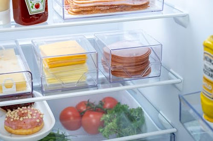 Pikanty American Cheese Slice Container for Refrigerator - Large Clear Plastic Holder Fits 24 Kraft or Sargento Singles, Sliced Cheese Keeper with Hinged Lid, Dishwasher Safe, Made in USA - style: Sliced Cheese Container