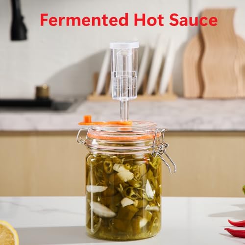 JILLMO Fermentation Jar, 700ml Fermenting Kit with Fermentation Weights and Airlocks, Pack of 2 - size: 700 ML