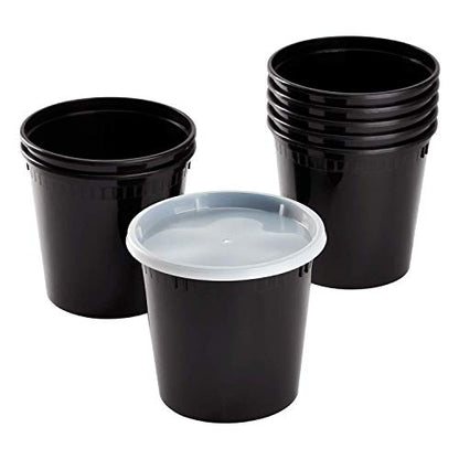 Karat [24oz - 240 ct Black PP Injection Molded Round Deli Containers with Lids (FP-IMDC24-PPB) - color: Black, size: 24oz
