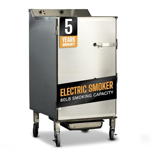 SmokinTex 'The XL' Series Electric Smoker - Largest Residential Meat Smoker Grill with Dual 700W Elements, 80 lbs. Capacity, Temperature Control, Stainless Steel - size: 150 lb.