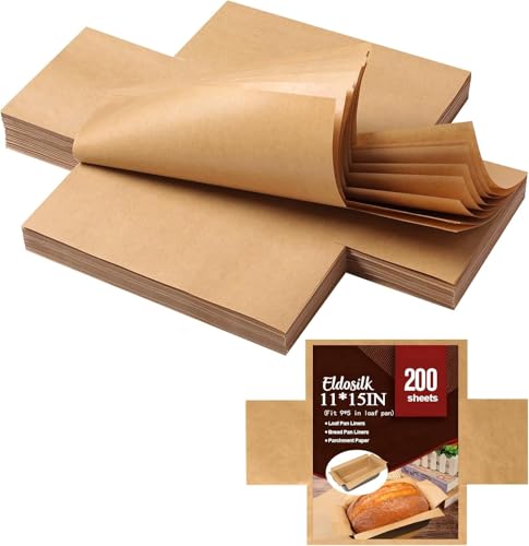 Unbleached Parchment Paper Loaf Pan Liner - Precut 9''x5'' Non-Stick, Fits 8.5''x4.5''/10''x5'' Loaf Pans, Heat-Resistant 430°F BPA-Free Food-Safe for Bread Baking (200 Pcs) - size: 200 Pcs Paper