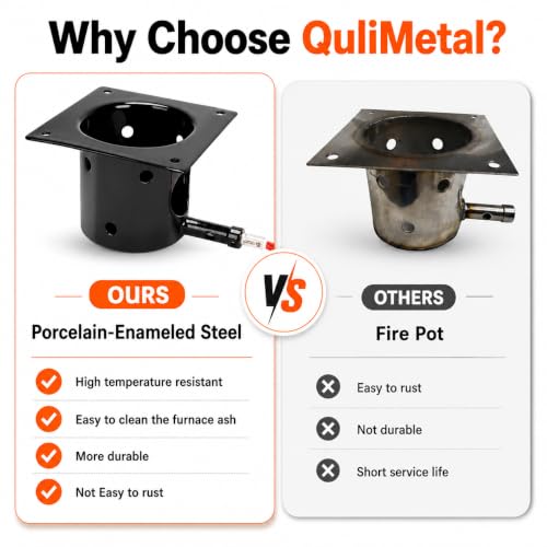 Upgraded Fire Burn Pot and Hot Rod Ignitor Kit Replacement Parts for Traeger, Pit Boss & Camp Chef Pellet Grill Smoker, Durable Fire Burner Pot with Ash Remover, Screws & Fuse, Enamel Fire Pot - size: Fire Burn Pot + Ignitor