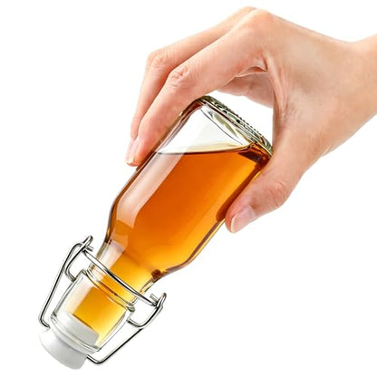 Kingrol 20 Pack 4oz Swing Top Glass Bottles, Flip Top Fermentation Bottles with Airtight Leakproof Lids, Small Glass Bottles for Vanilla Extract, Kombucha, Sauces, DIY Gifts & Wedding Favors