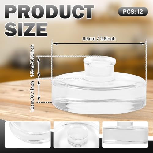12Pcs Glass Fermentation Weights Kit for Beginners with Easy Grip Handle Transparent Pickle Glass Weights for Wide Mouth Mason Jars Pickles (Style 1) - color: Style 1