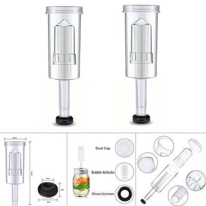 with Grommet Air Lock 2pcs Exhaust Valve Fermentation Wine Beer Making Three-Piece Airlock Arrive 1Pcs