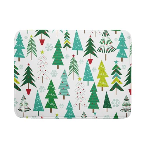 Green Trees Dish Drying Mat for Kitchen Counter Holiday Super Absorbent Reversible Microfiber Kitchen Countertop Protector Dishes Pad Large 18x24 inch - size: 24" x 18"