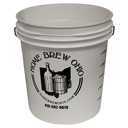 Home Brew Ohio 7.9 Gallon Fermenting Bucket with Grommeted Lid and Twin Bubble Airlock