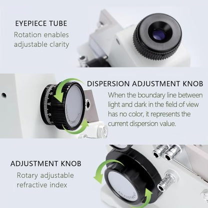 Abbe Refractometer WYA-2WAJ Monocular Refractometer Laboratory Optical Equipment for the Detection and Analysis of Sugar Chemical Industry Beverage Food