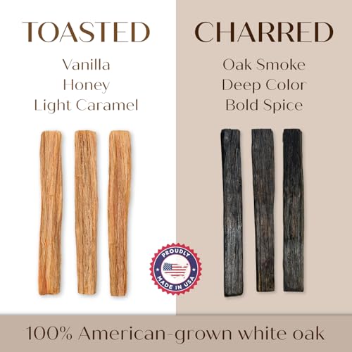 Kentucky Bourbon-Style Whiskey Infusion Aging Kit – Charred White Oak Sticks Staves – Age Clear Spirits into Rich Barrel Flavor in Weeks – Gift for Dad, Father, Husband, Groomsmen