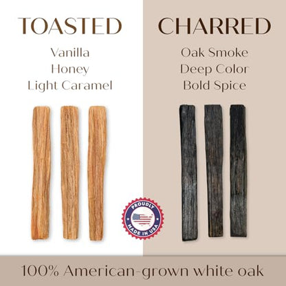 Kentucky Bourbon-Style Whiskey Infusion Aging Kit – Charred White Oak Sticks Staves – Age Clear Spirits into Rich Barrel Flavor in Weeks – Gift for Dad, Father, Husband, Groomsmen