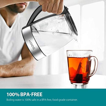 AZEUS Electric Kettle 1500W Tea Kettle, 1.8L Large Capacity with Auto Shut-Off and Boil-Dry Protection, BPA-Free - size: 1.9 Quarts