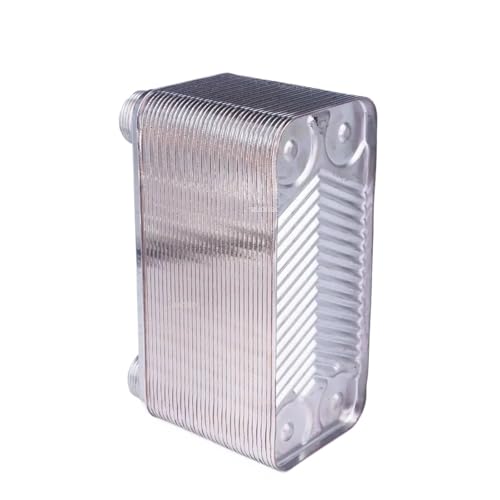 32 Plate Stainless Steel Heat Exchanger Wort Chiller, SUS 304 Homebrew Cooling Cooler, 1/2" & 1" BSPT Male Ports