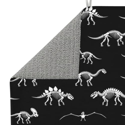 Black Dinosaur Skeletons Dish Drying Mats for Kitchen Counter, Super Absorbent Microfiber Drainer Pad, Washable Reversible Appliance Protector, Everyday Kitchen Must-Have, 16x18 Inch - color: Black Dinosaur Skeletons