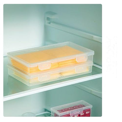 Cow Cheese Slice Holder Storage Container For Refrigerator Sliced Shredded Keeper Containers For Fridge (clear1)