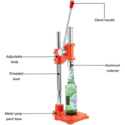 Manual Beer Capping Machine, Beer Bottle Capper with Non-Slip Base, 30MM Bottle Cap Diameter and Adjustable Capping Height, No Need Electricity and Easy to Use for Home Brewing
