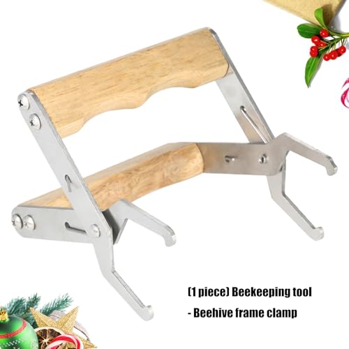 Stainless Steel Beekeeper Frame Holder with Ergonomic Wooden Handle Suitable for Beekeeping and Comfort