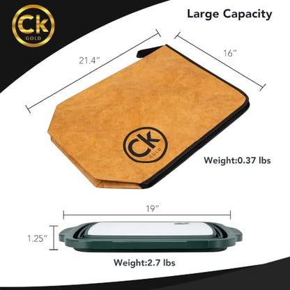 New LARGE Prep Tub & BBQ Blanket Gift Bundle: (1) 16 L Prep Tub + 1 Meat Resting Bag I Marinating Container with Locking Lid & Cutting Board for Brisket & Ribs - Smoking & Grilling (Green,16L) - color: Green