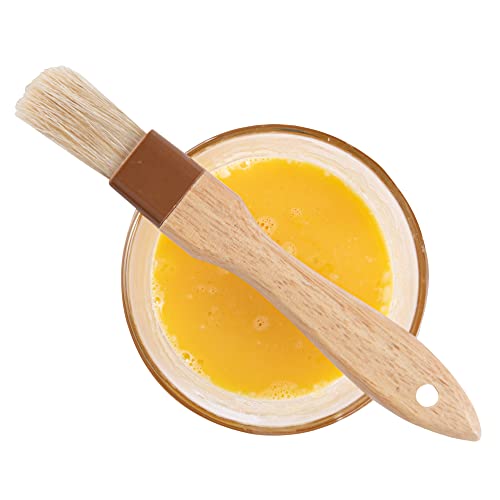 Restaurantware Pastry Tek 8.4 Inches Buttering Brush 1 Boar Bristles Pastry Brush - Hardwood Handle Built-In Hanging Hole Wood Basting Brush Sturdy Ferrule For Glazing And Basting - size: 8 1/2"