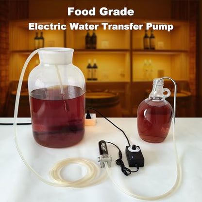 Food Grade Electric Water Transfer Pump Siphon Self-Priming Small Water Pump Kit 110-240V 2L/Min Adjustable Flow For Home Brew,Wine,Beer,Kombucha,Juice,5 Gallon Water,Coffee,Ice Makers,Aquariums - color: Ac-water Pump