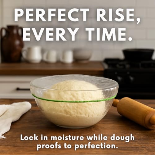 20 Bowl Covers - Reusable Plastic Food Covers with Elastic, Ideal for Bread Proofing and Storage - size: 20 Pack, Large
