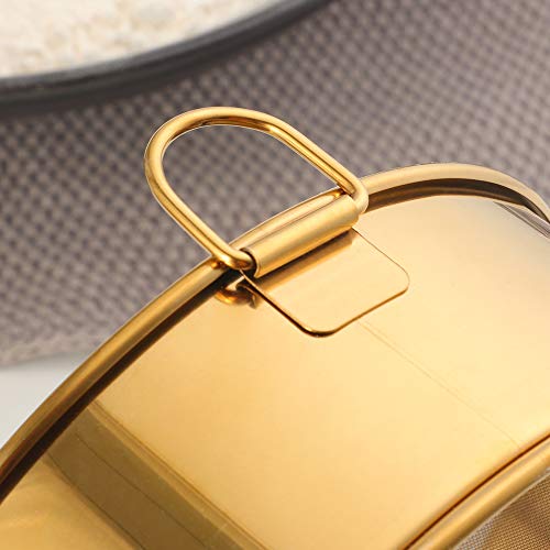 18/10 Stainless Steel Flour Sifter, Kitchen Cake Flour Fine 80 Mesh Strainers Sieve for Baking Cake Bread - color: Silver