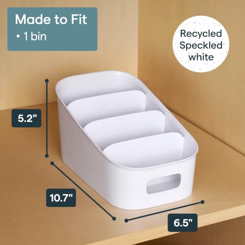 YouCopia ShelfBin Packet Organizer, 4-Tier Stairstep Raised Divided Bin, BPA-Free Storage Caddy for Kitchen Pantry and Cabinet Organization, Tea Bags, Medicine, and More - size: Tiered Packet Organizer