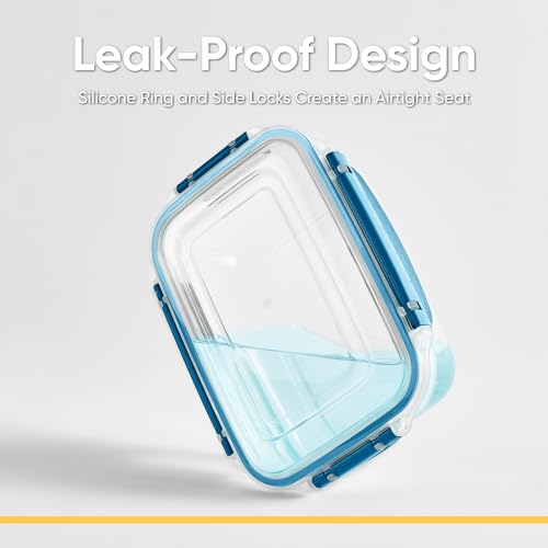 Superio Plastic Food Storage Container with Airtight Lid- 80 Oz, BPA Free, Leakproof, Stackable, Microwave, Dishwasher and Freezer Safe, Blue - color: Blue