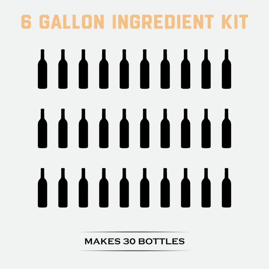 Fontana Italian Pinot Grigio Wine Kit Ingredients - 6 Gallon DIY Kit - Males 30 Bottles of Wine