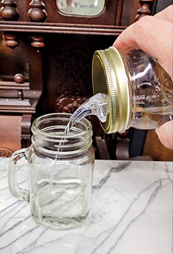 Wide Mouth Mason Jar Pour Spouts For Moonshine And Whiskey - Made 100% In The USA. Free Flow Mason Jar Spouts That Don't Leak. No Cracks, Just A Perfect Pour Everytime. 2 Pack - size: Classic Wide Mouth With No Flap