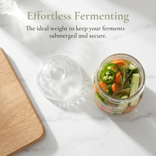 Operitacx Fermentation Glass Weights: Easy Grip Handle Fermenting Weights for Pickling - 229g - 2.87inch Wide Mouth Canning Fermenting Pickling Sourkrout Fermentation - size: 7.30X7.30X5.00CM