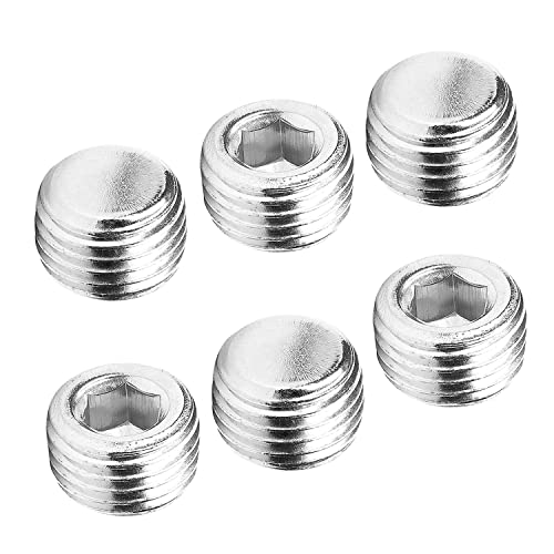 Othmro 6pcs Iron Hex Socket Pipe Fitting, 1/2" Female Thread Hose Adapter Connector Fit for 0.49" Tubes Pipe Plug Fitting Assortment Set for Garden Pipe Pneumatic Solenoid Valve Silver - size: 6pcs 1/2"