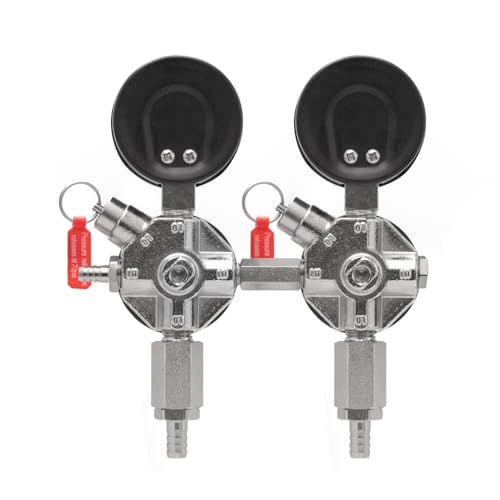 Kegco Secondary Regulator, Double Gauge, Black
