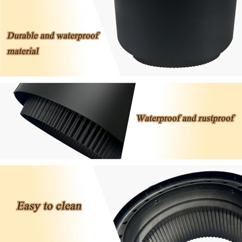 Double Wall Stove Top Connecting Adapter Compatible with DVL 6/DVL-AD Stove Collar,Black Heavy-Duty Stainless Steel