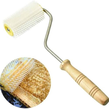 Honey Uncapping Tool Honey Uncapper Wooden Handle Uncapping Roller Uncapping Fork for Beekeeping